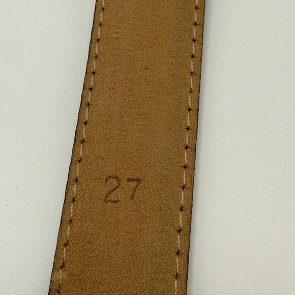 Vintage J.Crew Black Leather Belt Size 27 Made in USA Tortoise Buckle - Picture 8 of 10